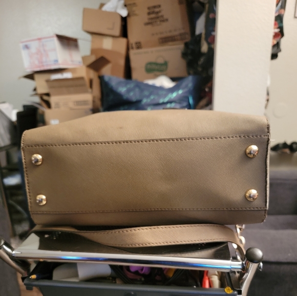 Michael Kors Hamilton  East West Satchel Leather Shoudler Bag Brown Luggage - Picture 4 of 16